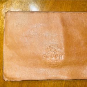 Fossil Leather Padded Laptop Sleeve